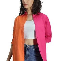 high star Women's Solid Oversized Fit Shirt image 1