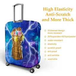 kuber industries Marvel The Infinity Gauntlet Luggage Cover | Polyester Travel Suitcase Cover | Washable | Stretchable Suitcase Protector | 26-30 Inch | Large | Sky Blue image 4