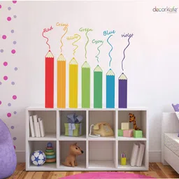 Sticker Hub Colour Pencil Design Wall Stickers for Kids Room BS283F image 1