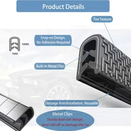 QUALIFT Car Door Edge Protector Strip, 5Mx10mm U-Shaped Flexible Rubber & Steel Exterior Accessories All - Noise Isolator, Car Door Guard, Anti-Scratch Vehicle Protection, All Models image 2