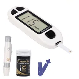 Control D Blood Glucose Monitor (Pack of 25 Strips, White) image 1