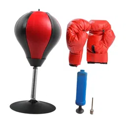 ATORSE Boxing Reaction Ball Reflex Ball Speed Bag for Workout Men Women Adults Kids Black Red image 1