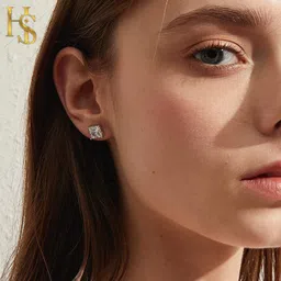 highspark 925 Silver Solitaire Square Earrings for Women | 92.5 Sterling Silver and Princess Cut Diamond like Brilliance Sparkling Zirconia for that Stunning Shine | Lovely Gift image 5