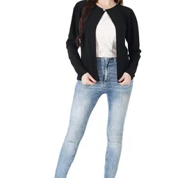 popwings Women Black Regular Fit Blazer image 5