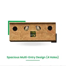 Skybeings Wooden Bird House for Small Sparrow No 4 Wall Mount Bird Cage 40 x 17 x 15 cm image 3