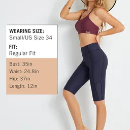 baleaf Women's 12” Swim Shorts UPF 50+ High Waisted Long Board Shorts with 2 Pockets, Navy, Small image 5