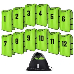 brooman Scrimmage Training Vest Kids Youth Adult Soccer Practice Jersey Athletic Pinnies (12 Pack) image 1
