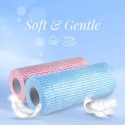 generic Non-Woven Reusable & Washable Kitchen Towel Wipes (80 Wipes Per Roll, Total 160 Sheets) - Total 160 Premium Kitchen Towel Roll 2-Ply, Paper Towels for Kitchen Cleaning Eco-Friendly –Disposable Towel image 2