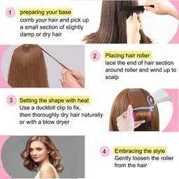 VIEWS Hair Curlers Rollers, 12 Pcs Set with 6Pcs Large & 6Pcs Medium Hair Rollers with 12 Pcs Stainless Steel Duckbill Clips for Long Medium Hair image 4