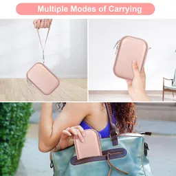 Canboc Hard Case for New Canon Ivy 2 Mini/Canon Ivy Mini/Canon Ivy CLIQ+2 CLIQ 2 Photo Printer Mobile Wireless Bluetooth Instant Camera Printer, Mesh Bag fit Photo Paper Cable, Rose Gold+Rose Gold image 3