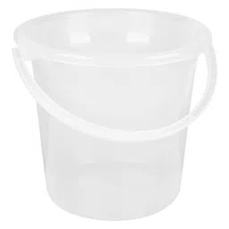 Kuber Industries Bucket | Plastic Bucket for Bathroom | Strong Bathroom Bucket | Bucket for Bathing | Water Storage Bucket | Bathroom Bucket | Plain Bucket | 18 LTR | Transparent image 1