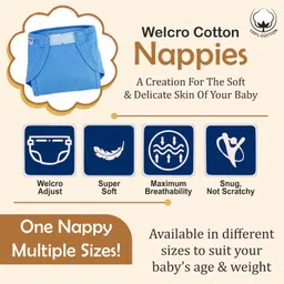 pom-pom sweet hearts Pom Pom Sweethearts Welcro Nappy For Babies, Reusable, Washable Soft Muslin Cotton Nappy/Langot for New Born Baby | Gentle on Baby Skin | Helps in Potty Training | 3-6 months | Pack of 10 | Printed image 2