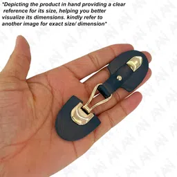 ani accessories Metal Pu Leather Clasp Buckle | Brown Poncho Clasp Pin with Gold Knot Claps | Snap Toggle for Poncho Cape Cardigan Wrap for Shawl | Jackets | Coat Duffle Handmade Sewing | 2Pcs image 4