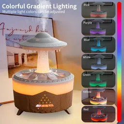 Docoss CloudRain Aroma Diffuser for Home Electric & Humidifier Oil Diffuser for Home – Essential Oil Fragrance Diffuser with Remote Control,Room Freshener Scent Diffuser for Relaxation (Brown) image 3