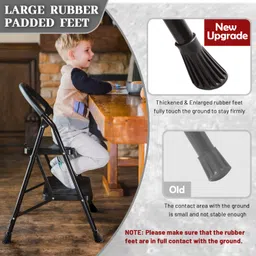 XinSunho Lightweight 2 Step Ladder Step Stool Easy to Use Heavy Duty Steel Folding 330lbs Capacity Ladder for Kitchen image 4