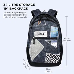 gear Crafty 34L Large Water Resistant School Bag image 3
