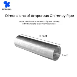 ampereus AMPEREUS® Chimney Pipe 6 Inch 10 Feet For Kitchen | Chimney Exhaust Pipe | Kitchen Exhaust Fan Pipe Suitable For All Brands Of Chimney image 3