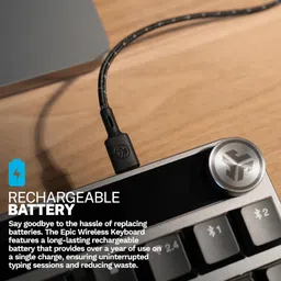 JLab Epic Mechanical Wireless Keyboard, Black, 108 Keys, Bluetooth or USB Wireless Dongle, Multi-Device Toggle, Backlit Mechanical Keys, Smart Media Knob, Custom User Profiles, Rechargeable (1 Pack) image 5