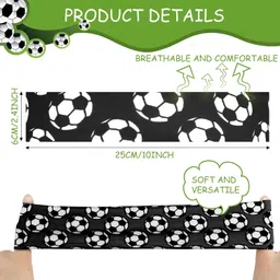 willbond 9 Pieces Soccer Headbands for Girls Soccer Headbands for Boys Soccer Headband Elastic Soccer Headbands Adjustable Soccer Hair Accessories for Girls Women Teens (Multicolor) image 2