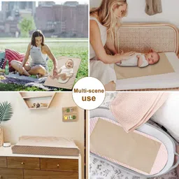 owlowla Baby Diaper Changing Pad Portable Changing Mat Travel Changing Pad Liner for Baby and Small Toddler(Beige&Herringbone) image 5