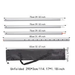 Fashion My Day Tarp Poles Adjustable Heavy Duty Canopy Poles for Awning Backpacking Hammock Silver image 3