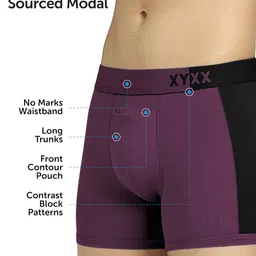 xyxx Men's Dualist Micromodal Regular Fit Colorblock Antimicrobial Trunk with No Marks Waistband (Pack of 2) image 5