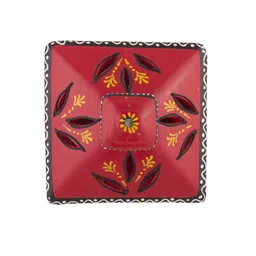 shabana art potteries Handmade & Handpainted Terracotta hut lamp (Red) image 4