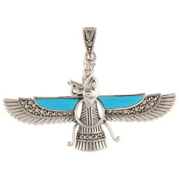 ananth jewels Somma Made with Swarovski Marcasite 925 Silver Pendant Asho Farohar for Men image 1