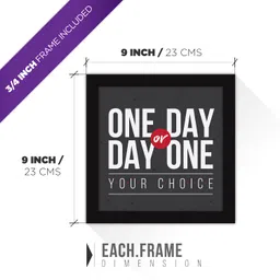 FATMUG Synthetic Quote Small Square Wall Painting Frames with Glass, (Multicolour, 9x9 inch) image 2