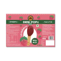 Go Desi Strawberry Candy | Desi Popz | 48 pieces | Hand made | Sticker card | No Refined Sugar image 3