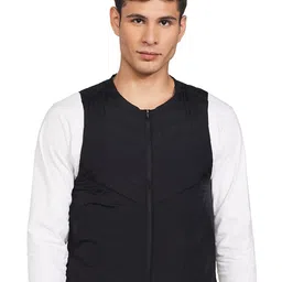 nike Men's Polyester Vest Jacket (CU5394-010_Black/Reflective SILV_Small) image 1