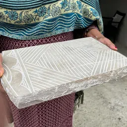 awadh AWADH- Hand Made Stone Ammikallu, SIL Batta Set , Natural Hand Grinder, Pooja, Miniature, for Kitchen Use (Length - 18 Inch, Width - 8.5 Inch) Big Size Sill Batta. Pottu Mariyu Pattam , सिल-बट्टा image 5