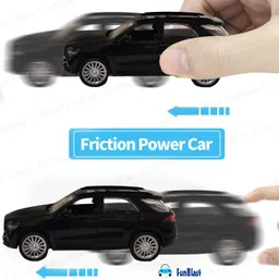 FunBlast Metal Die-Cast Toy Car for Kids - Openable Doors, Miniature, Friction Power Pull Back Car for 3+ Year Old Boys (White) image 4