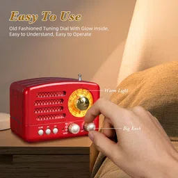 prunus J-160 Retro Transistor Radio Battery Operated AM FM SW, Small Rechargeable Portable with 1800mAh Li-ion Battery, Support TF Card/Aux/USB MP3 Player image 3