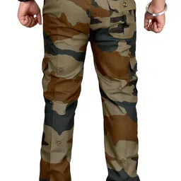 trendarc Men's Camouflage Army Military Print Cargo Pants, Straight Fit Casual Trousers, Regular Slim Fit with Five Pockets image 2