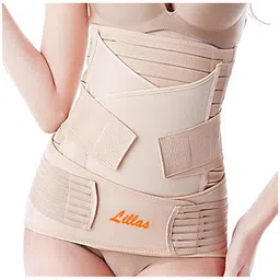 Lillas cotton 3-in-1 Post-Pregnancy Support Belt for Abdomen,Waist & Pelvis Slimming Belt for After Delivery C-Section Abdomen Belt Postpartum Stomach Wrap Abdominal Belt image 1