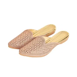 citaali Bellies for Women |Slip on Juttis Soft Padded |Stonework Mules for Ladies| Sparkling Upper |Back Open Casual Flats| Stylish Footwear Sandals for Ladies|Punjabi Mojari Half Shoes image 1