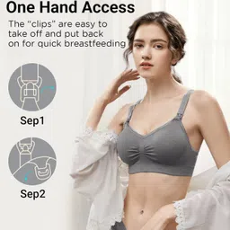 plumbury Nylon Blend Women's Padded Full Coverage Pregnancy|Nursing|Maternity Bra For Breast Feeding image 3
