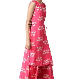 w for woman Women Hot Sleeveless Maxi Angrakha Jumpsuit in Round Neck image 4