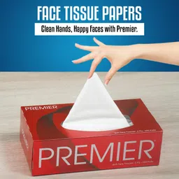 Premier Box Face Tissue Papers 100 Pulls 2 (Pack of 4 = 400 Pulls , 800 Sheets) image 5