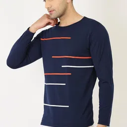 leotude Regular Fit Full Sleeve Cottonblend Round Neck Casual Tshirt for Men (Color Maroon) image 3