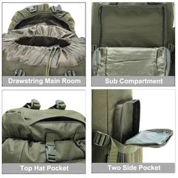 WintMing 70L Camping Hiking Backpack Molle Rucksack Waterproof Traveling Daypack, No Internal Frame image 5