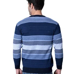 mont connett Men's Woolen V-Neck Printed Design Pullover Heavy Rainbow Fabric Winter Wear Pure Wool Sweaters for Men Fully Warm Pullover Free Size image 2