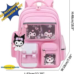 adson Kuromi Kawaii School Backpack Anti Theft Travel Aesthetic Bookbag For Women & Men Boys Girls With Compartments Elementary School College Students Backpack Durable Water Resistant image 3