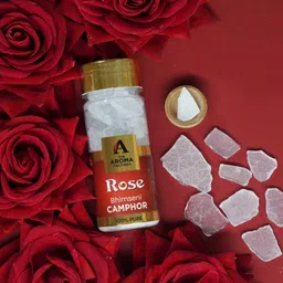 The Aroma Factory Pure Bhimseni Camphor, Rose, Zero Residue Kapoor with Fragrance for Pooja, Aarti Kapur | Bottle Pack of 2 x 80gm image 3