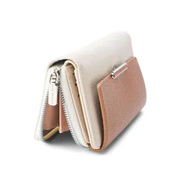 lino perros Womens Faux Leather Avril Dual Tone Daily Tan Wallet image 5