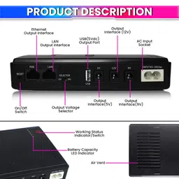 amiciSmart 10400mAh UPS for WiFi Routers, Camera USB & POE Devices – Intelligent Power Supply with Advanced Protection, Essential for Continuous Security and Device Operation (Max. Output Current 2A) image 4