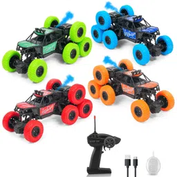Gooyo GY-95SP 8-Tyres Rechargeable RC 4x4 Off-Road Rock Crawler with Spray Feature Toy | Best Gift | Smooth & Safe|Assorted|Power Source: Lithium Battery in Car (Included) |High Speed Monster RC Car image 1