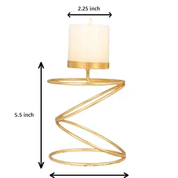 generic B H Handicrafts Gold Round Ring Metal Tealight Candle Holder for Table Decoration, Diwali, Home Decor, Bedroom, Christmas - Set of 1 image 4