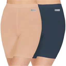 pepperika Women's High Waist Long Leg Full Coverage Boyshort Briefs Underwear Cotton Slip Short Boy Leg Panties Combo Pack (Assorted Colours) image 1